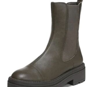 Sam Edelman Chunky Green Ankle Boots with Elastic Panels